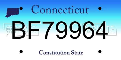 BF79964 Connecticut License Plate