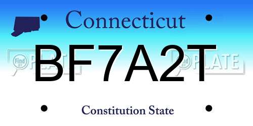 BF7A2T Connecticut License Plate