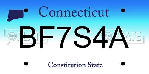 BF7S4A Connecticut License Plate