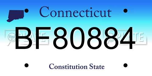 BF80884 Connecticut License Plate
