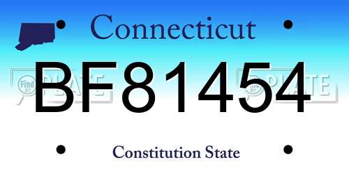 BF81454 Connecticut License Plate