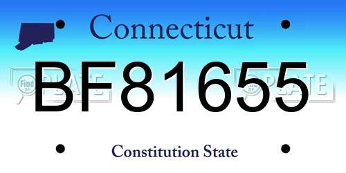 BF81655 Connecticut License Plate