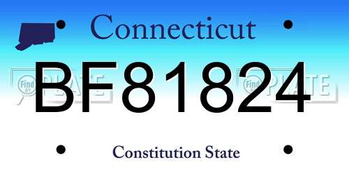 BF81824 Connecticut License Plate