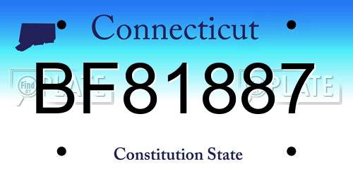 BF81887 Connecticut License Plate