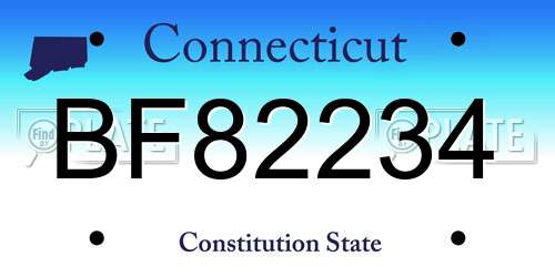 BF82234 Connecticut License Plate