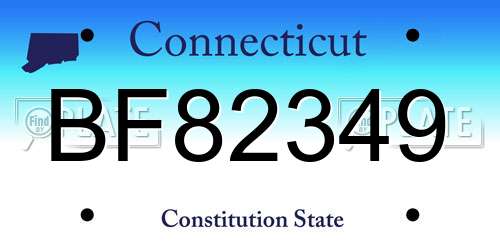 BF82349 Connecticut License Plate
