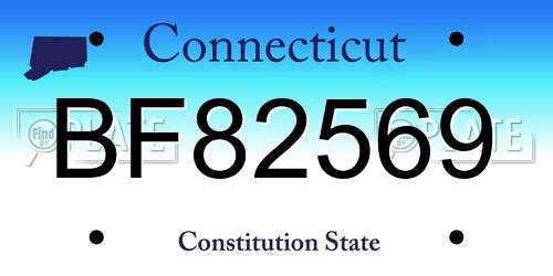 BF82569 Connecticut License Plate