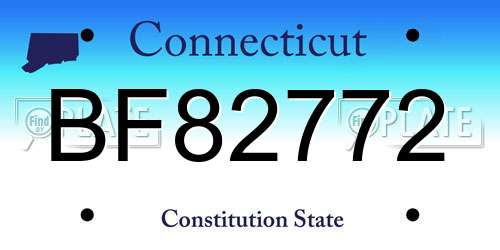 BF82772 Connecticut License Plate