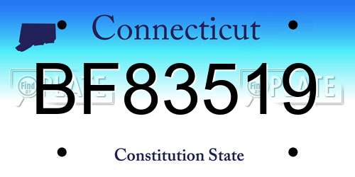 BF83519 Connecticut License Plate