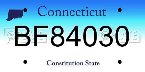 BF84030 Connecticut License Plate