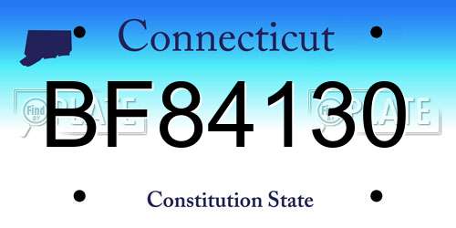 BF84130 Connecticut License Plate