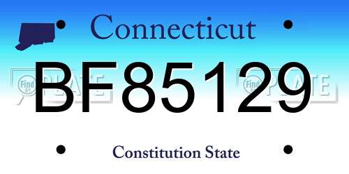 BF85129 Connecticut License Plate