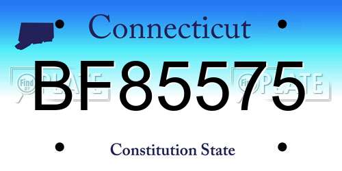 BF85575 Connecticut License Plate