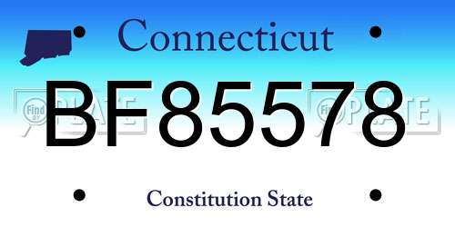 BF85578 Connecticut License Plate