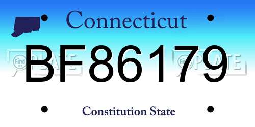 BF86179 Connecticut License Plate