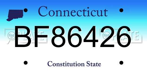 BF86426 Connecticut License Plate