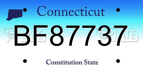 BF87737 Connecticut License Plate