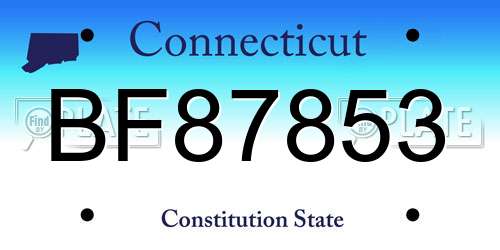BF87853 Connecticut License Plate
