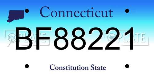 BF88221 Connecticut License Plate