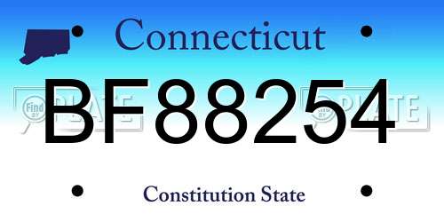 BF88254 Connecticut License Plate