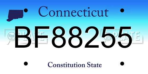 BF88255 Connecticut License Plate