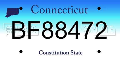 BF88472 Connecticut License Plate