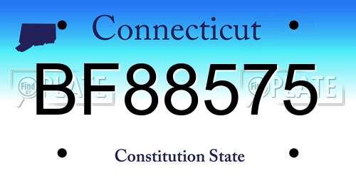 BF88575 Connecticut License Plate
