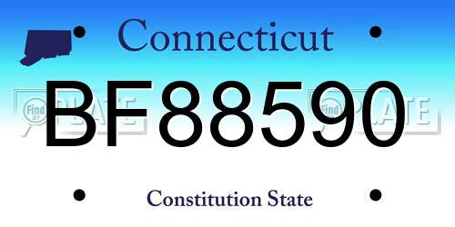 BF88590 Connecticut License Plate