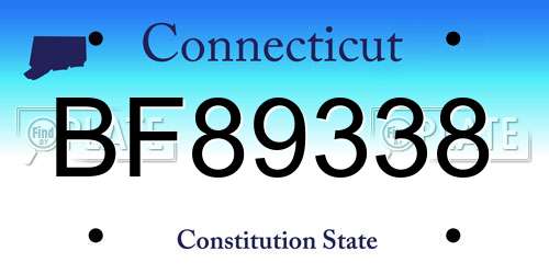 BF89338 Connecticut License Plate