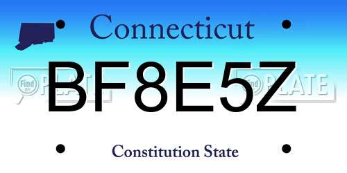 BF8E5Z Connecticut License Plate