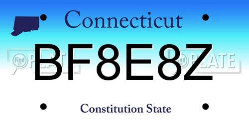 BF8E8Z Connecticut License Plate