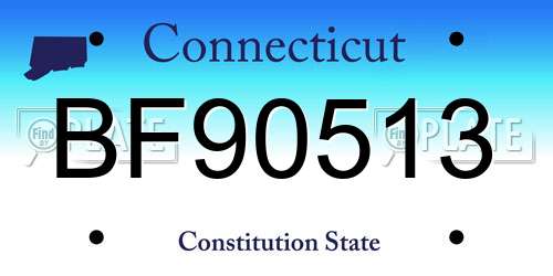 BF90513 Connecticut License Plate