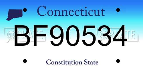 BF90534 Connecticut License Plate