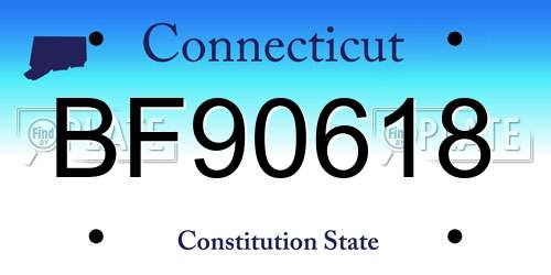 BF90618 Connecticut License Plate