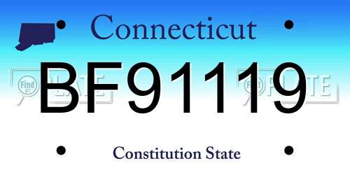 BF91119 Connecticut License Plate