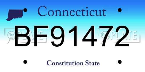 BF91472 Connecticut License Plate
