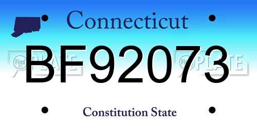 BF92073 Connecticut License Plate