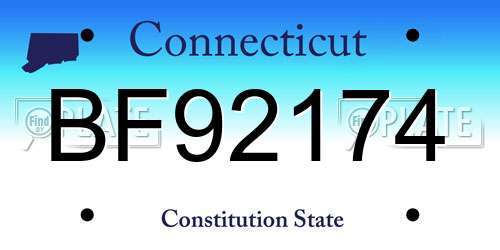 BF92174 Connecticut License Plate