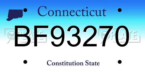 BF93270 Connecticut License Plate