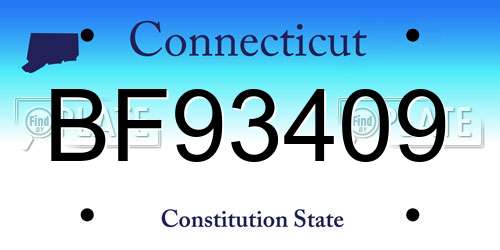 BF93409 Connecticut License Plate