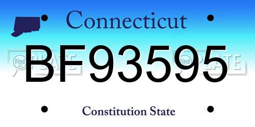 BF93595 Connecticut License Plate