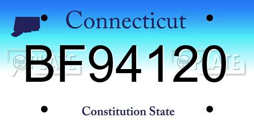 BF94120 Connecticut License Plate