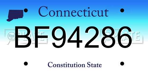 BF94286 Connecticut License Plate