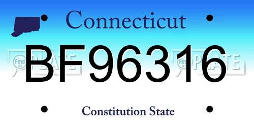 BF96316 Connecticut License Plate