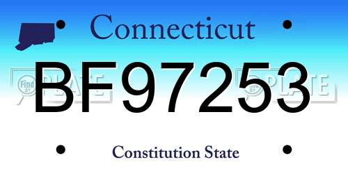 BF97253 Connecticut License Plate