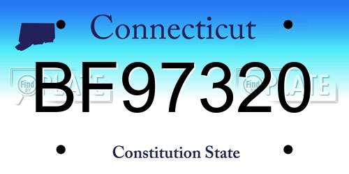BF97320 Connecticut License Plate