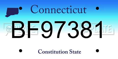 BF97381 Connecticut License Plate