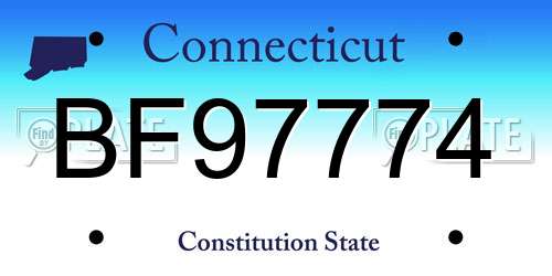 BF97774 Connecticut License Plate