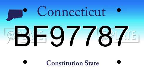 BF97787 Connecticut License Plate
