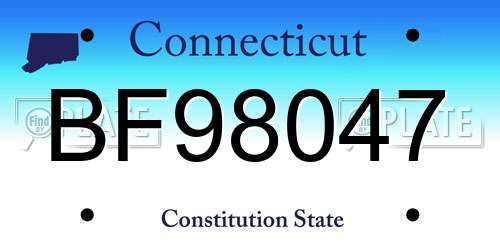 BF98047 Connecticut License Plate